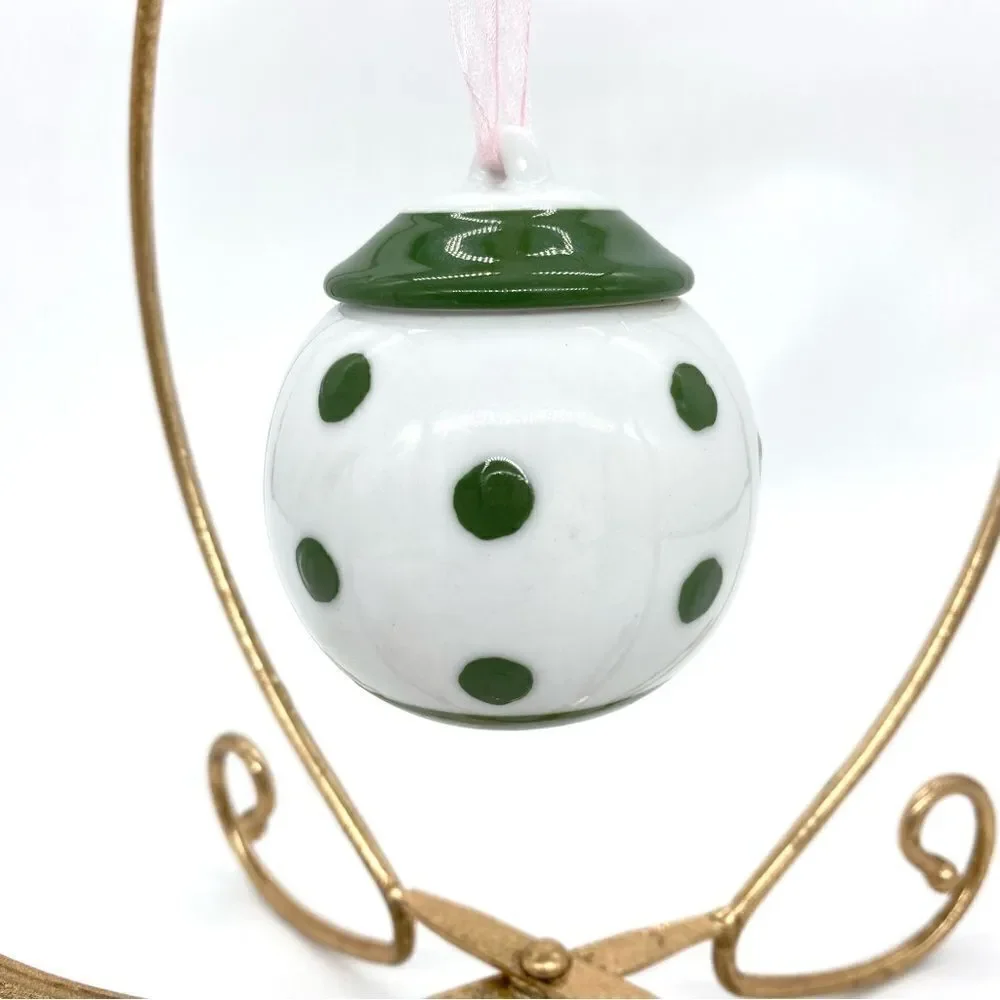 Vintage Beau Rivage Polka Dot Primary Colors Christmas Ornaments